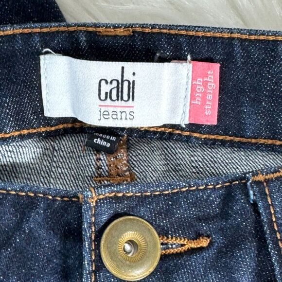 Cabi High Straight Leg Jeans Dark Wash Style 3386 Sz 4 - Picture 2 of 7